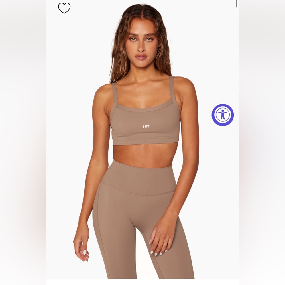 COPY - SET active Sportbody scoop bra top, leggings, biker shorts set in Dugout